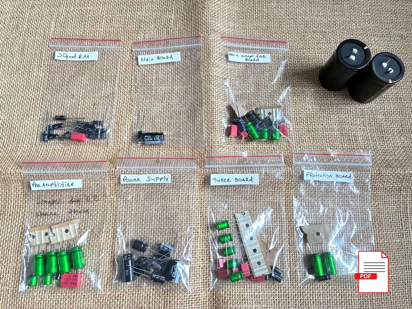 complete set + filter capacitors + PDF instructions