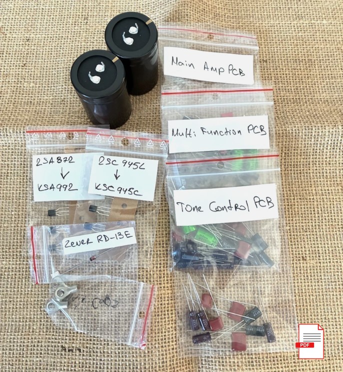 Complete set including filter capacitors + PDF instructions
