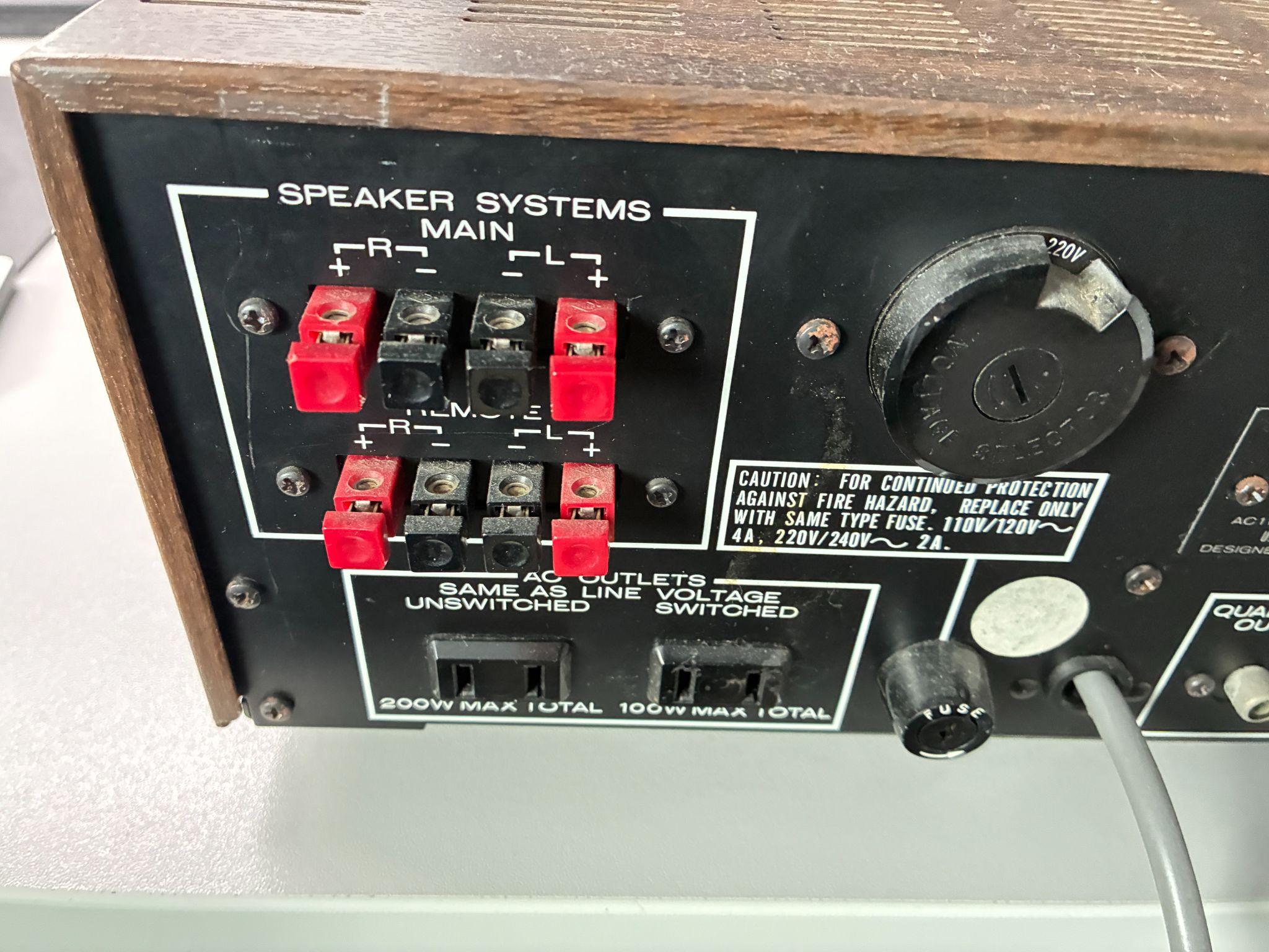 Original Marantz speaker terminals — spring-clip type on narrow bracket